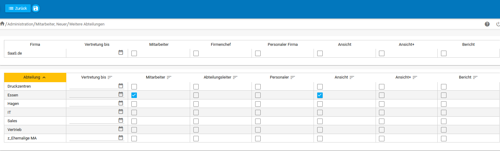 Mitarbeiter Hauptabteilung