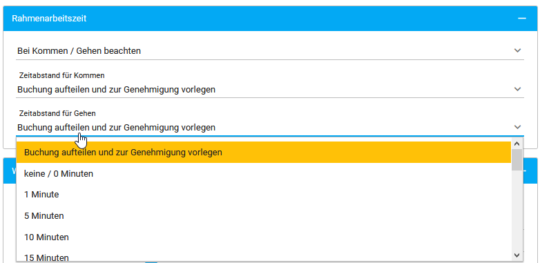 Buchung aufteilen und zur Genehmigung vorlegen