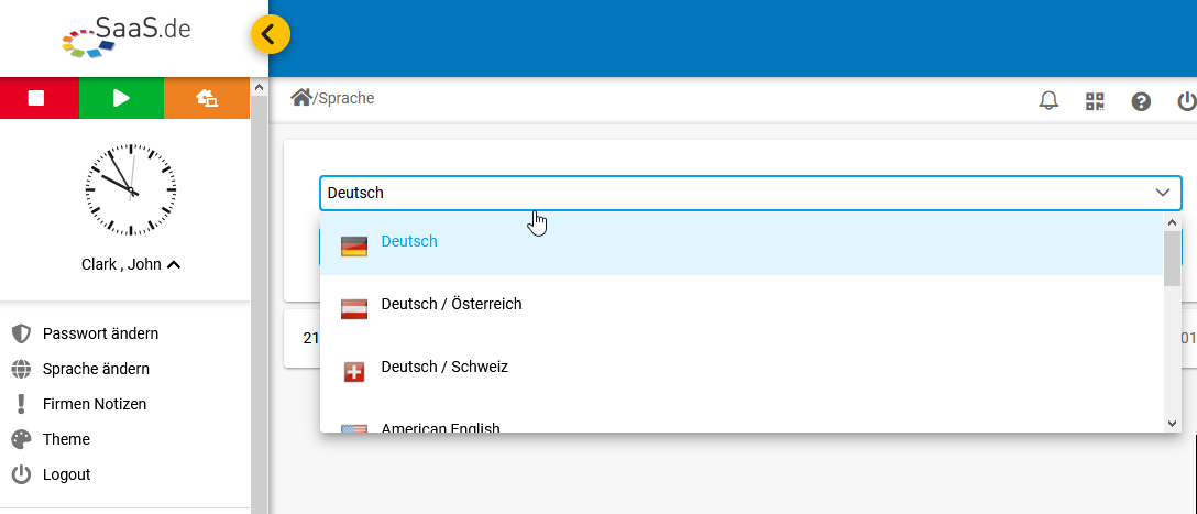 Persönliches Profil-Sprache ändern