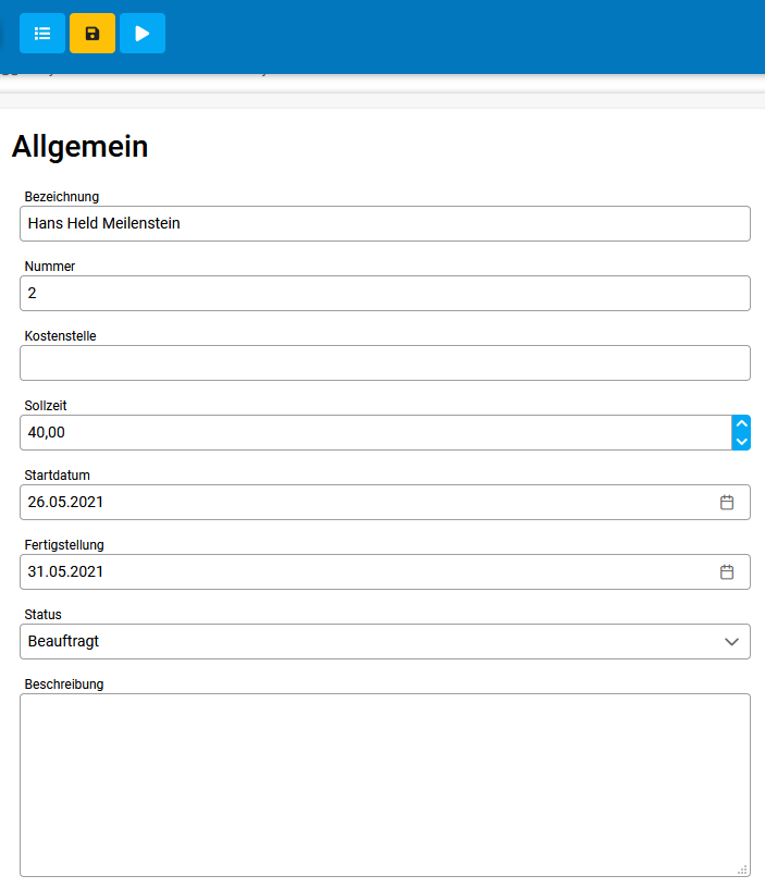 Meilenstein Informationen