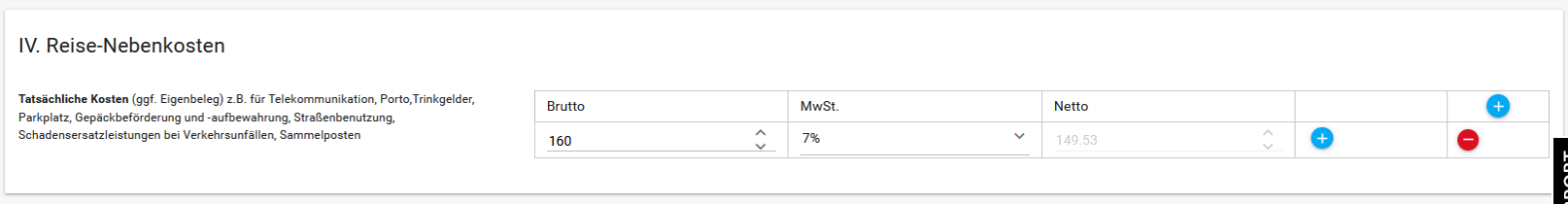 IV.Reise-Nebenkosten