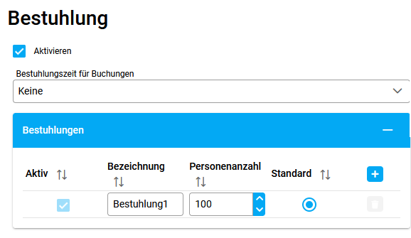 Allgemein-Bestuhlung