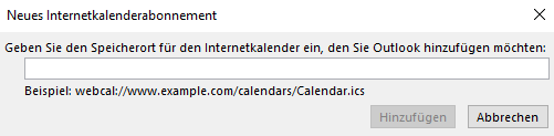 Kalender URL einfügen