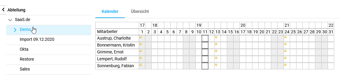 Abteilungskalender