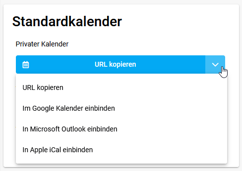 Standardkalender auswählen