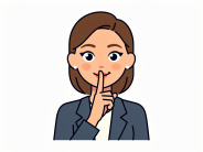 Frau hält Finger vor den Mund Frau hält Finger vor den Mund