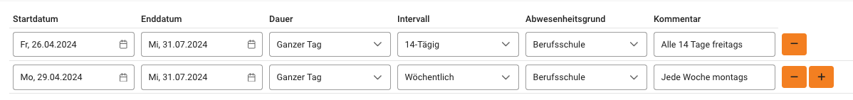 Sammelbuchung - Eintragung